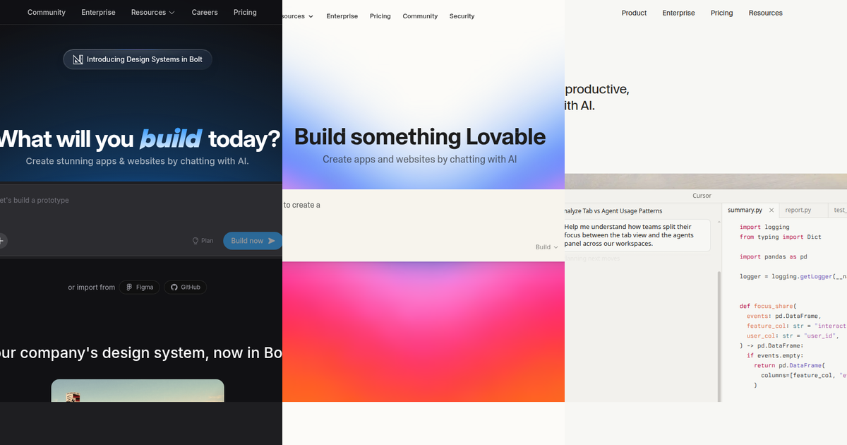 Bolt.new vs Lovable vs Cursor: AI Web Development Compared