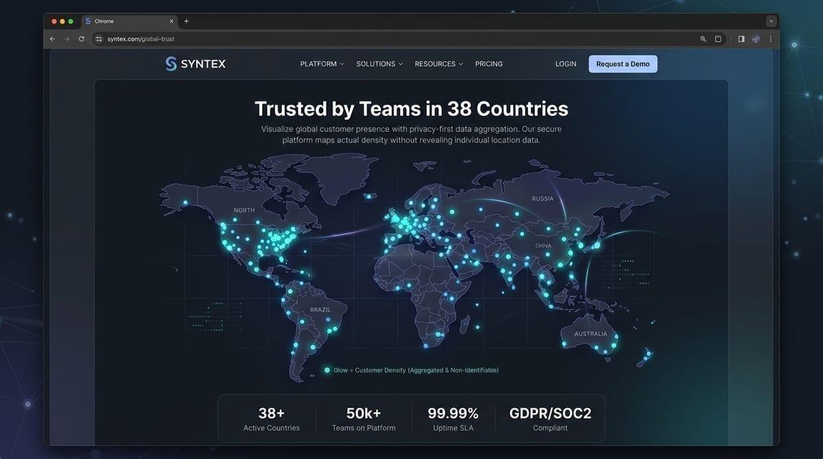 SaaS customer density map example