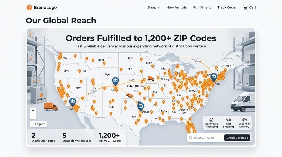 Ecommerce fulfillment map example